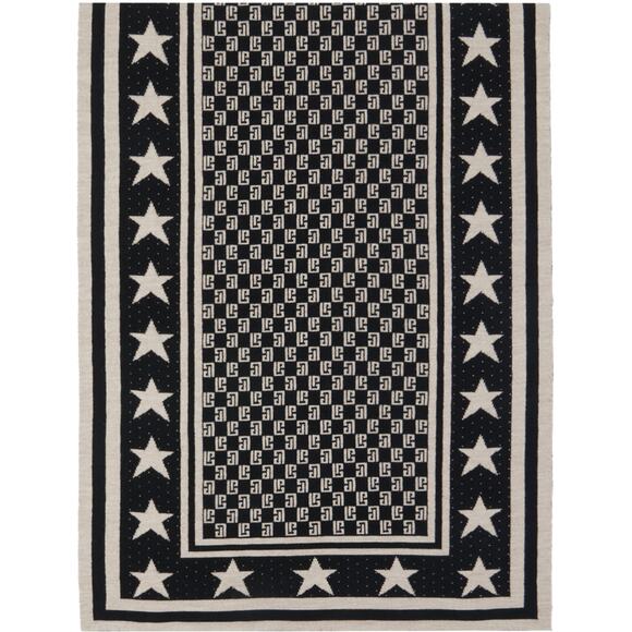 Balmain Mini 'Monogram Stars' Black Scarf Size OS